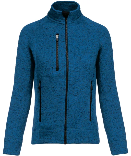 K9107 - Heather damesvest met rits Light Royal Blue Melange