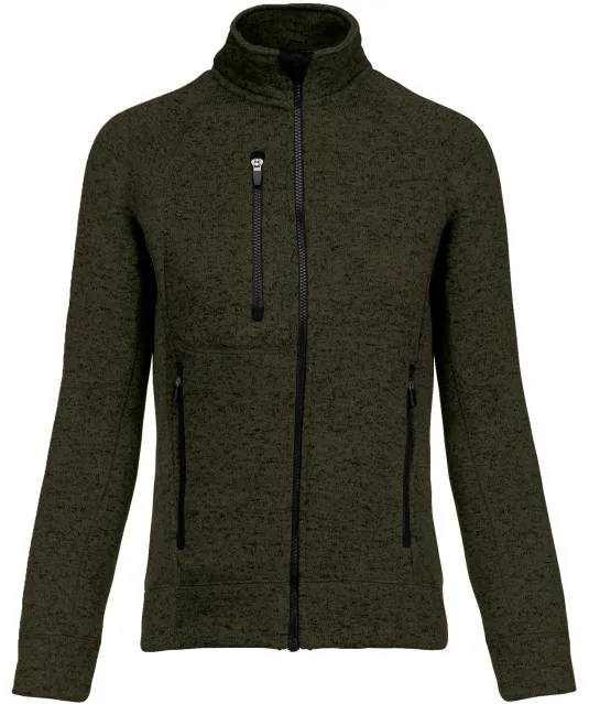 K9107 - Heather damesvest met rits Dark Khaki Melange
