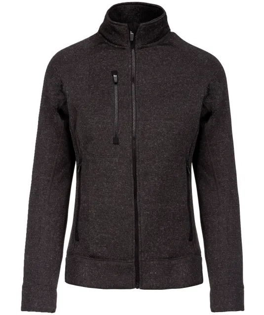 K9107 - Heather damesvest met rits Dark Grey Melange