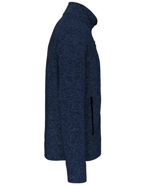 K9106 - Heather herenvest met rits Navy Melange