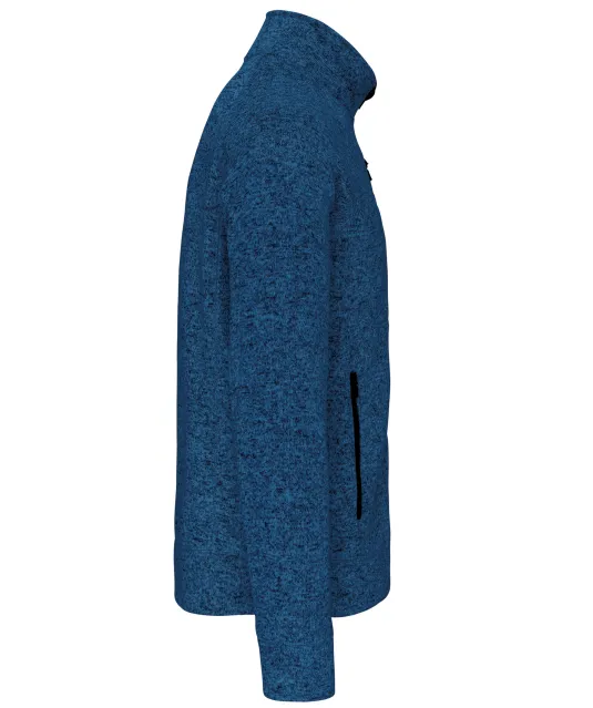 K9106 - Heather herenvest met rits Light Royal Blue Melange