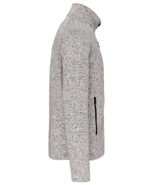 K9106 - Heather herenvest met rits Light Grey Melange