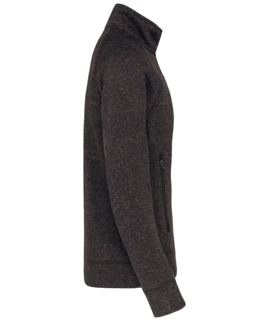 K9106 - Heather herenvest met rits Dark Grey Melange