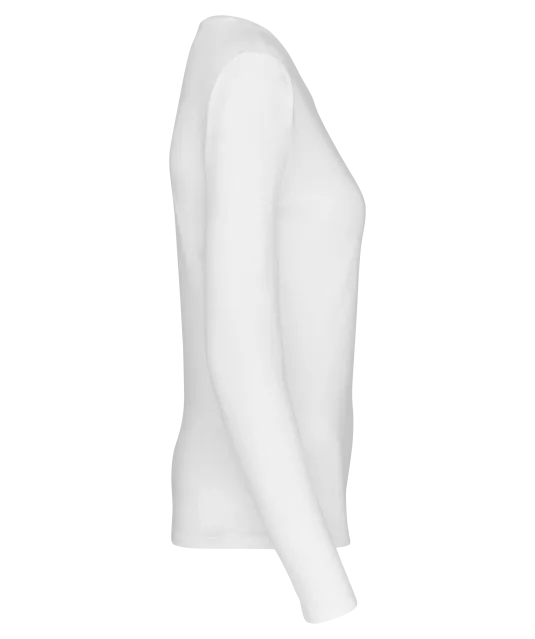 K383 - Dames T-shirt ronde hals lange mouwen White