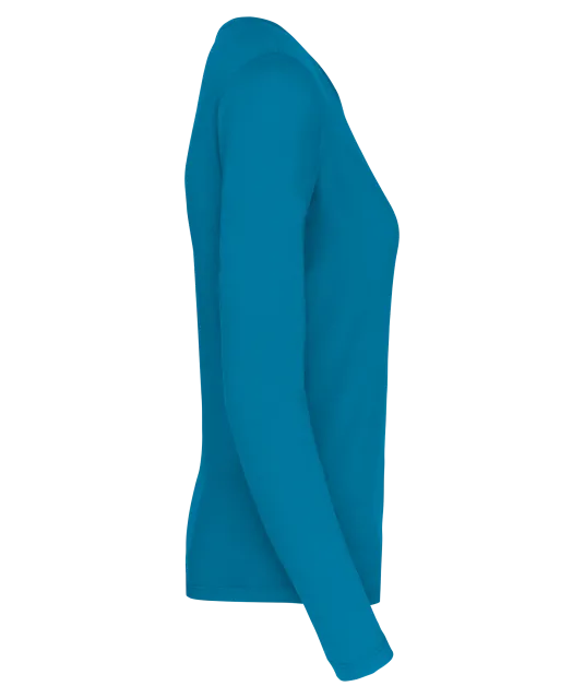 K383 - Dames T-shirt ronde hals lange mouwen Tropical Blue