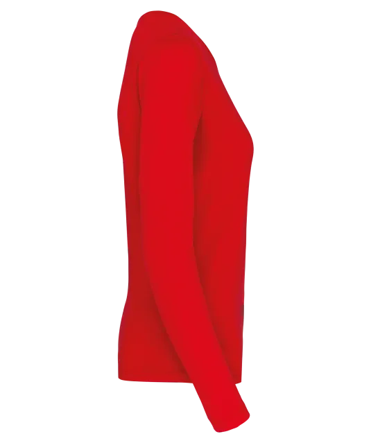 K383 - Dames T-shirt ronde hals lange mouwen Red