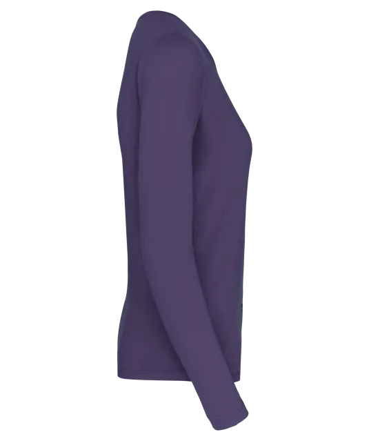 K383 - Dames T-shirt ronde hals lange mouwen Purple