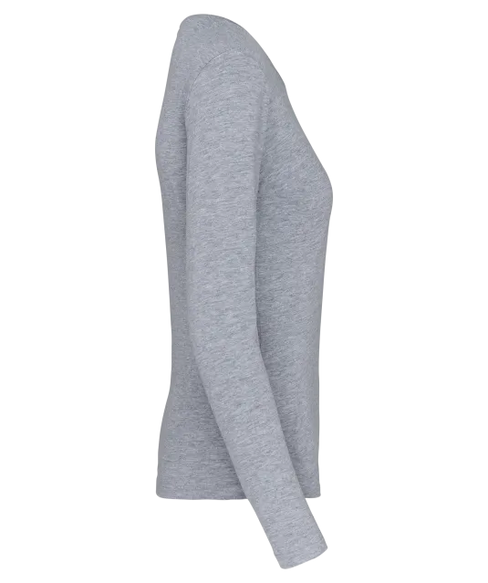 K383 - Dames T-shirt ronde hals lange mouwen Oxford Grey