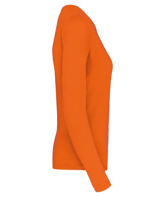 K383 - Dames T-shirt ronde hals lange mouwen Orange