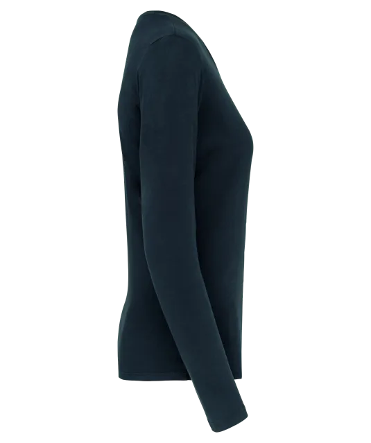 K383 - Dames T-shirt ronde hals lange mouwen Navy