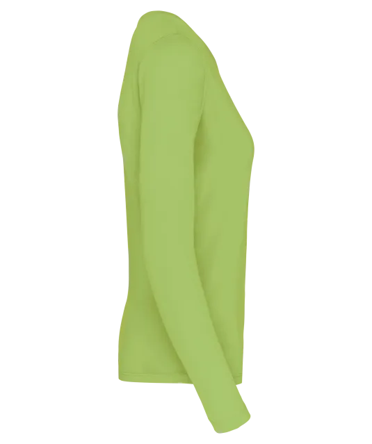 K383 - Dames T-shirt ronde hals lange mouwen Lime