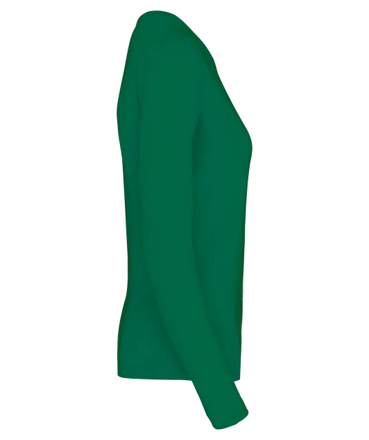 K383 - Dames T-shirt ronde hals lange mouwen Kelly Green
