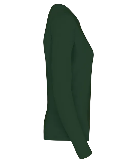 K383 - Dames T-shirt ronde hals lange mouwen Forest Green