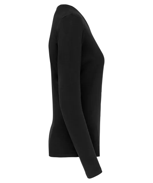 K383 - Dames T-shirt ronde hals lange mouwen Black