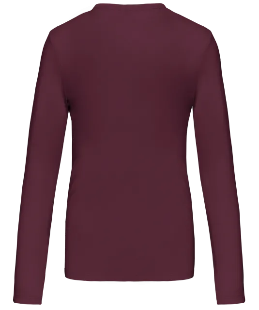 K383 - Dames T-shirt ronde hals lange mouwen Wine