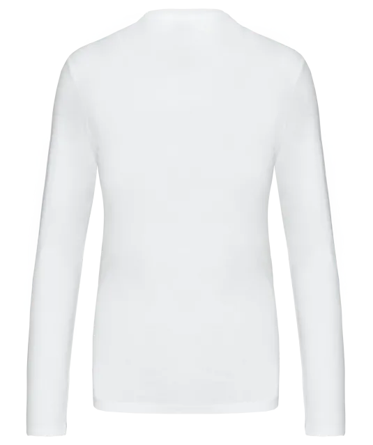 K383 - Dames T-shirt ronde hals lange mouwen White