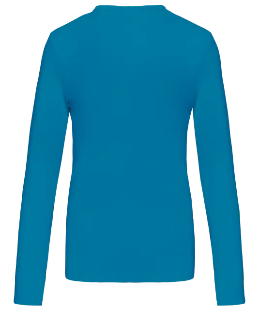 K383 - Dames T-shirt ronde hals lange mouwen Tropical Blue