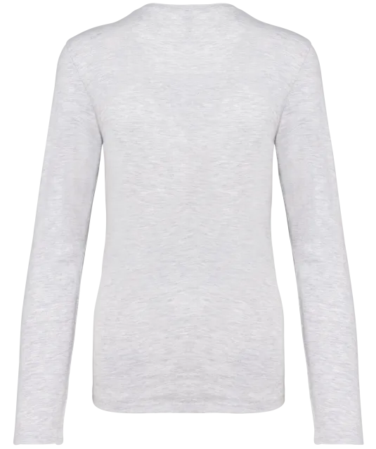 K383 - Dames T-shirt ronde hals lange mouwen Ash Heather