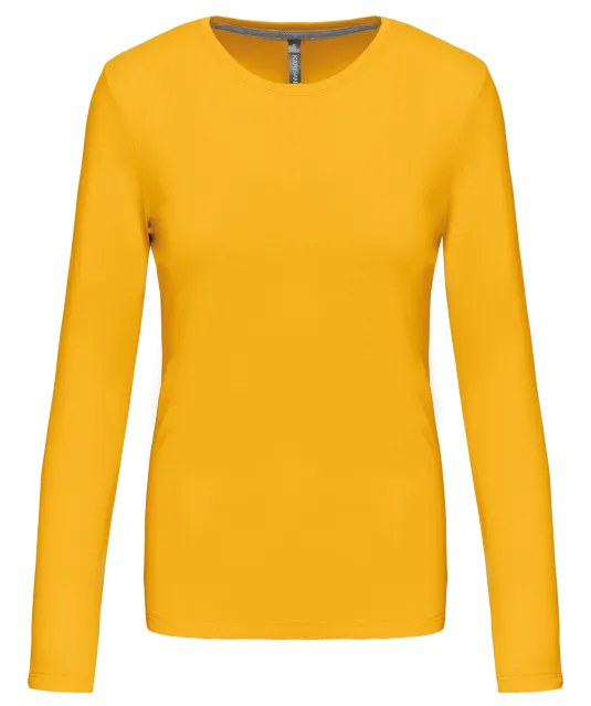 K383 - Dames T-shirt ronde hals lange mouwen Yellow