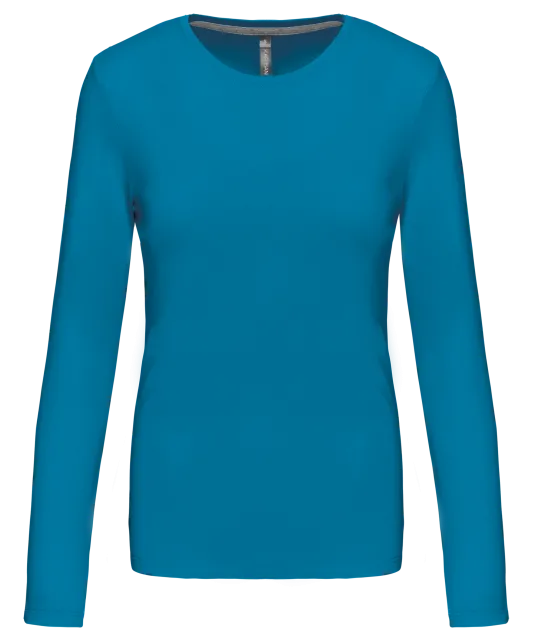 K383 - Dames T-shirt ronde hals lange mouwen Tropical Blue