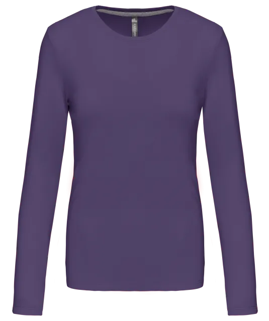 K383 - Dames T-shirt ronde hals lange mouwen Purple