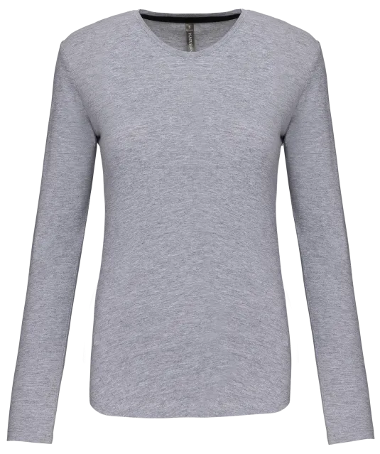 K383 - Dames T-shirt ronde hals lange mouwen Oxford Grey