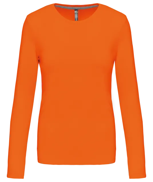 K383 - Dames T-shirt ronde hals lange mouwen Orange