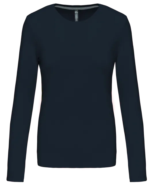 K383 - Dames T-shirt ronde hals lange mouwen Navy