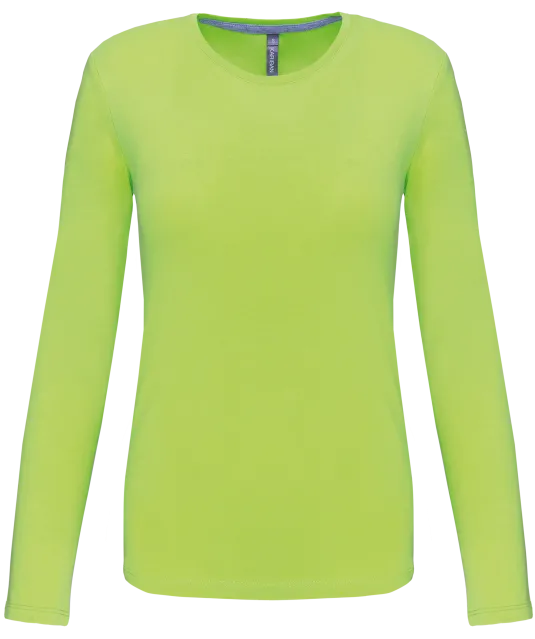 K383 - Dames T-shirt ronde hals lange mouwen Lime