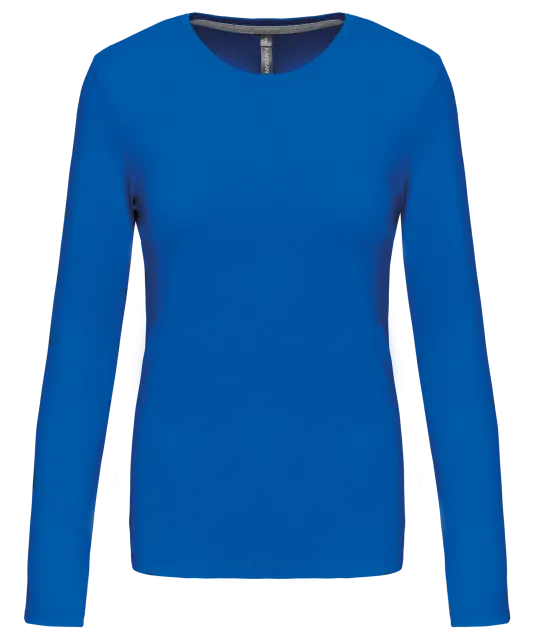 K383 - Dames T-shirt ronde hals lange mouwen Light Royal Blue