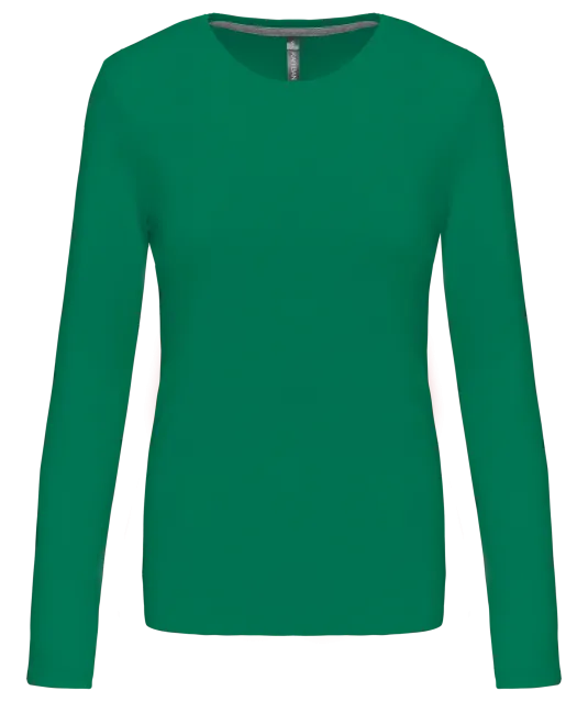 K383 - Dames T-shirt ronde hals lange mouwen Kelly Green
