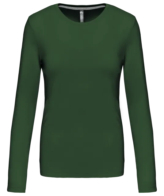 K383 - Dames T-shirt ronde hals lange mouwen Forest Green