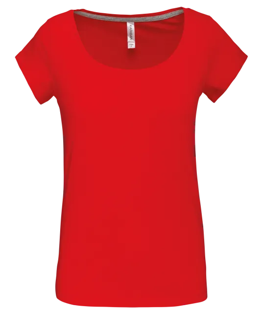 K384 - Dames-t-shirt korte mouwen met boothals Red