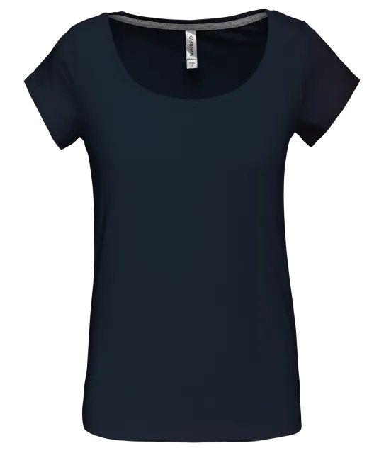 K384 - Dames-t-shirt korte mouwen met boothals Navy