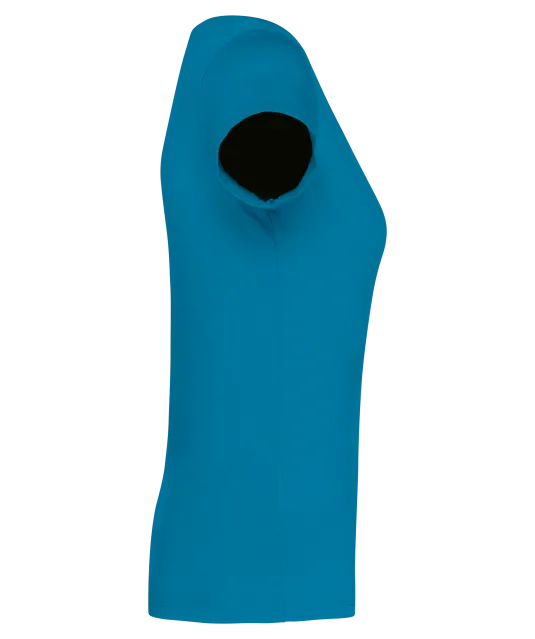 K384 - Dames-t-shirt korte mouwen met boothals Tropical Blue