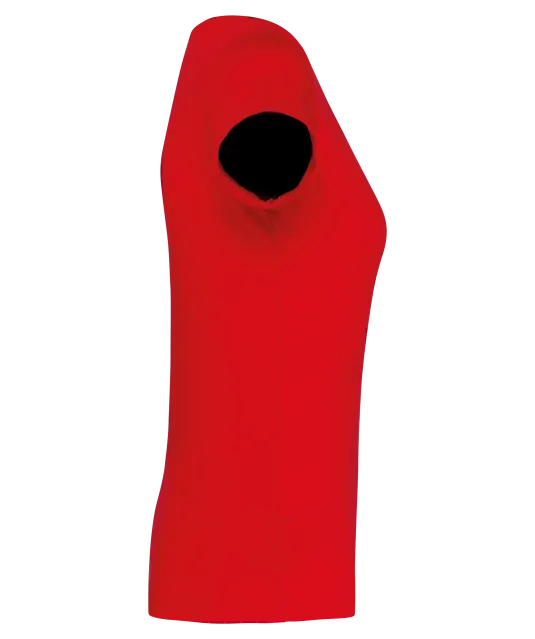 K384 - Dames-t-shirt korte mouwen met boothals Red