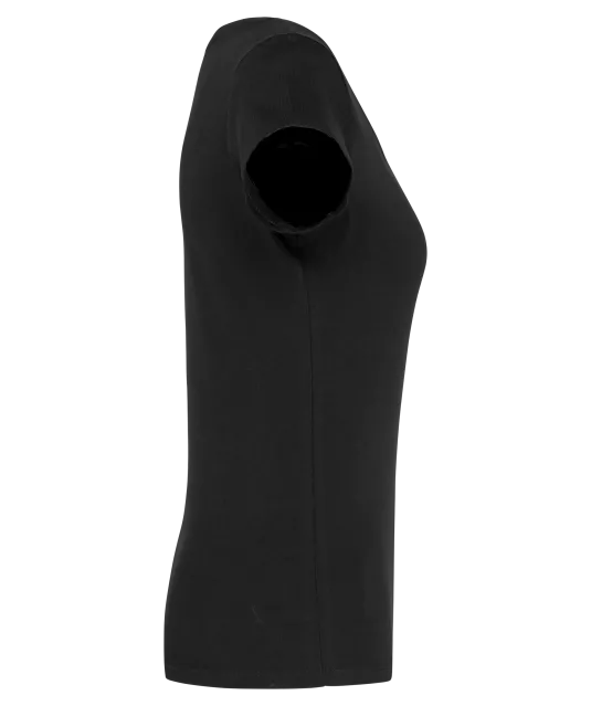 K384 - Dames-t-shirt korte mouwen met boothals Black