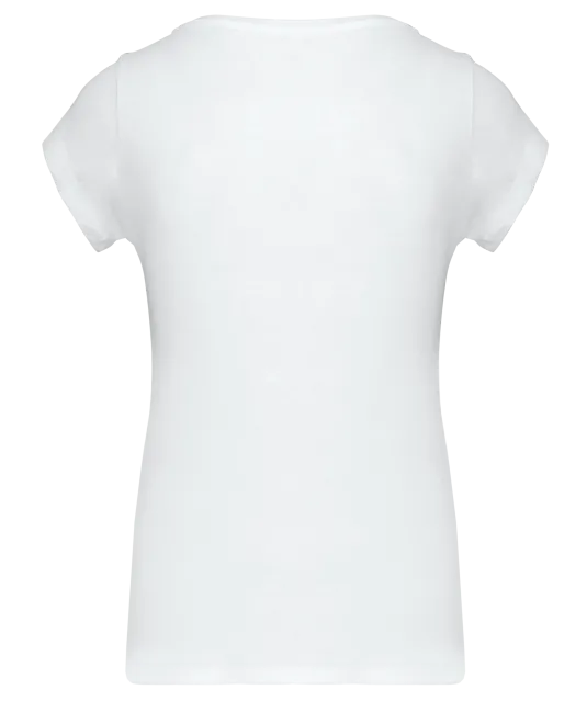 K384 - Dames-t-shirt korte mouwen met boothals White