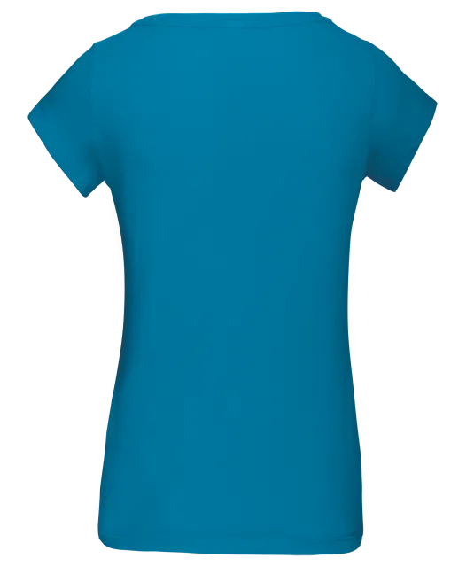 K384 - Dames-t-shirt korte mouwen met boothals Tropical Blue