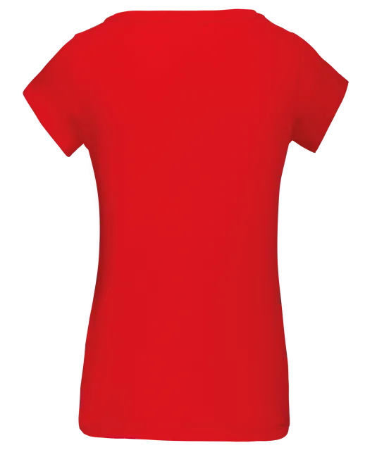 K384 - Dames-t-shirt korte mouwen met boothals Red