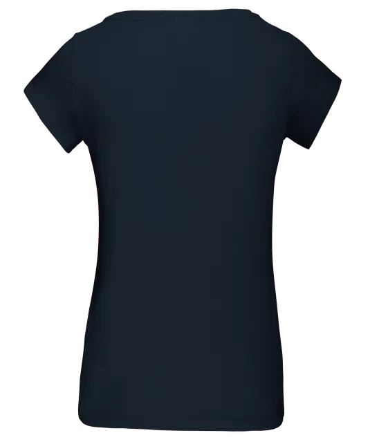 K384 - Dames-t-shirt korte mouwen met boothals Navy