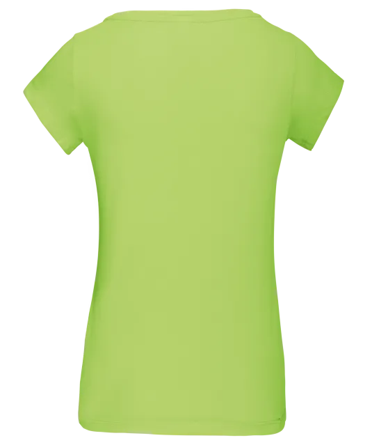 K384 - Dames-t-shirt korte mouwen met boothals Lime