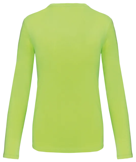 K383 - Dames T-shirt ronde hals lange mouwen Lime