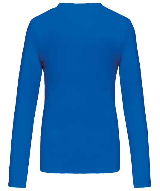 K383 - Dames T-shirt ronde hals lange mouwen Light Royal Blue