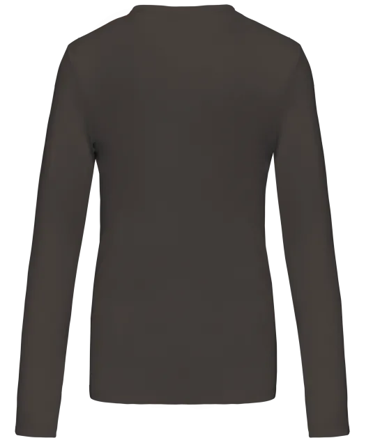 K383 - Dames T-shirt ronde hals lange mouwen Dark Grey
