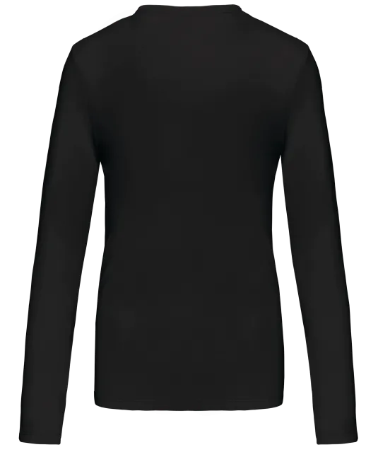 K383 - Dames T-shirt ronde hals lange mouwen Black