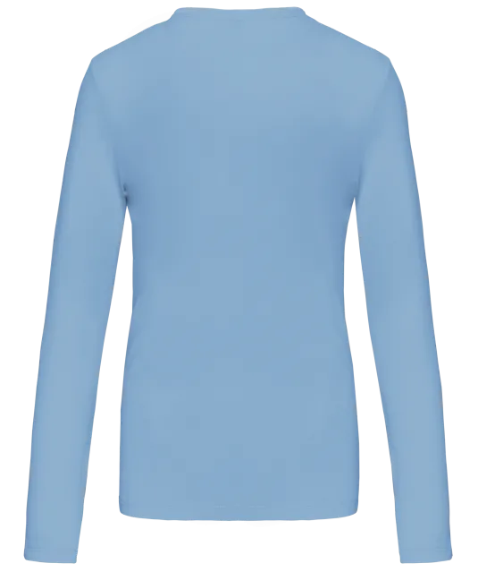 K383 - Dames T-shirt ronde hals lange mouwen Sky Blue