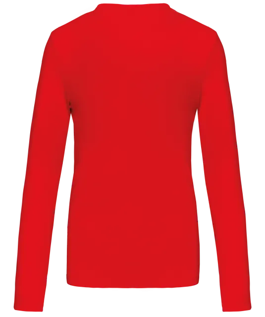 K383 - Dames T-shirt ronde hals lange mouwen Red