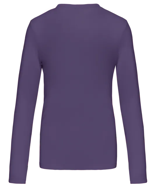 K383 - Dames T-shirt ronde hals lange mouwen Purple