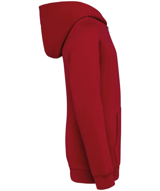 NS405 - Ecologische kindersweater met rits en capuchon Hibiscus Red